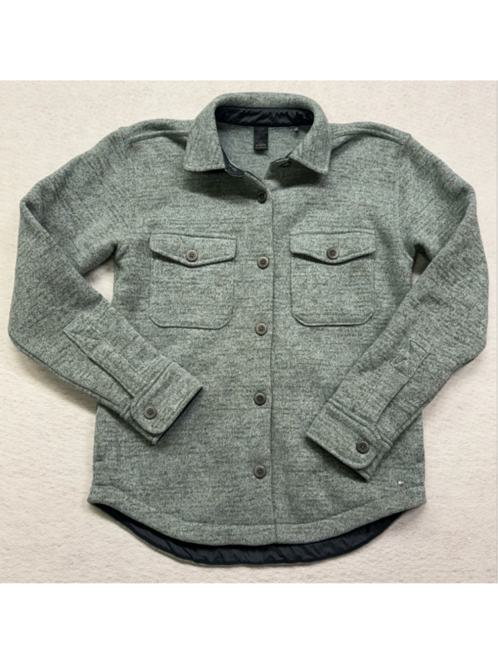 prAna Women's Tri Thermal Shacket Polartec Fleece Jacket Gray Size S